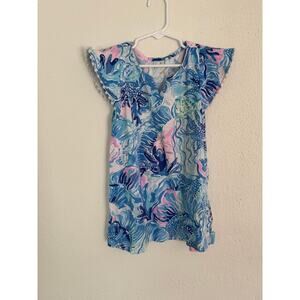 Lilly Pulitzer Girls Mini Astara Dress Saltwater Blue Shade Seekers